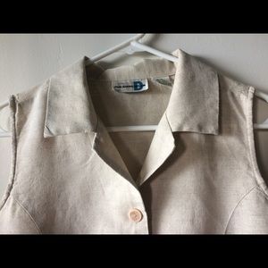 Sleeveless linen/cotton shirt